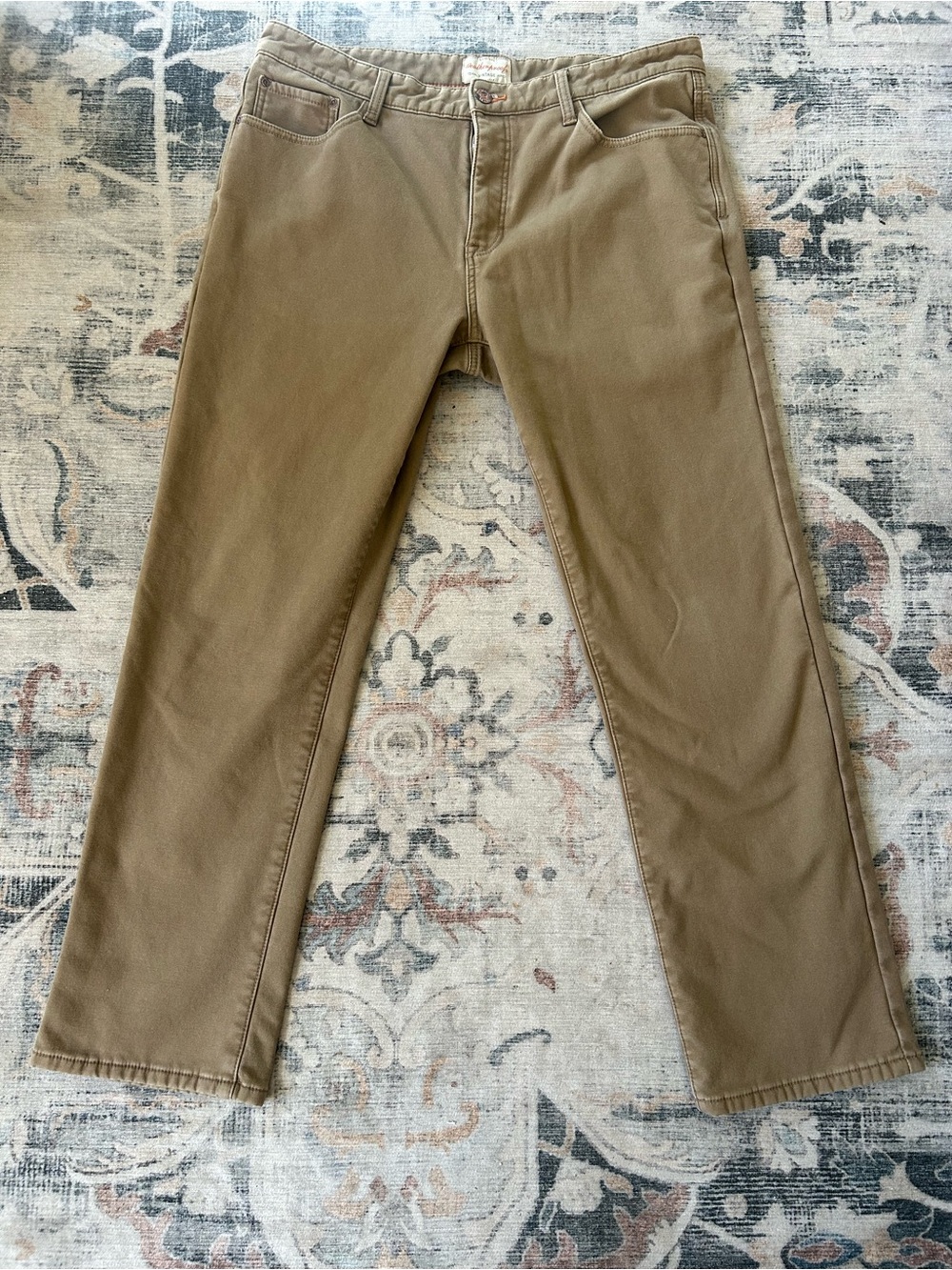 Weatherproof Vintage Fleece Lined Pants Mens 38x32 Tan Canvas Stretch Utility
